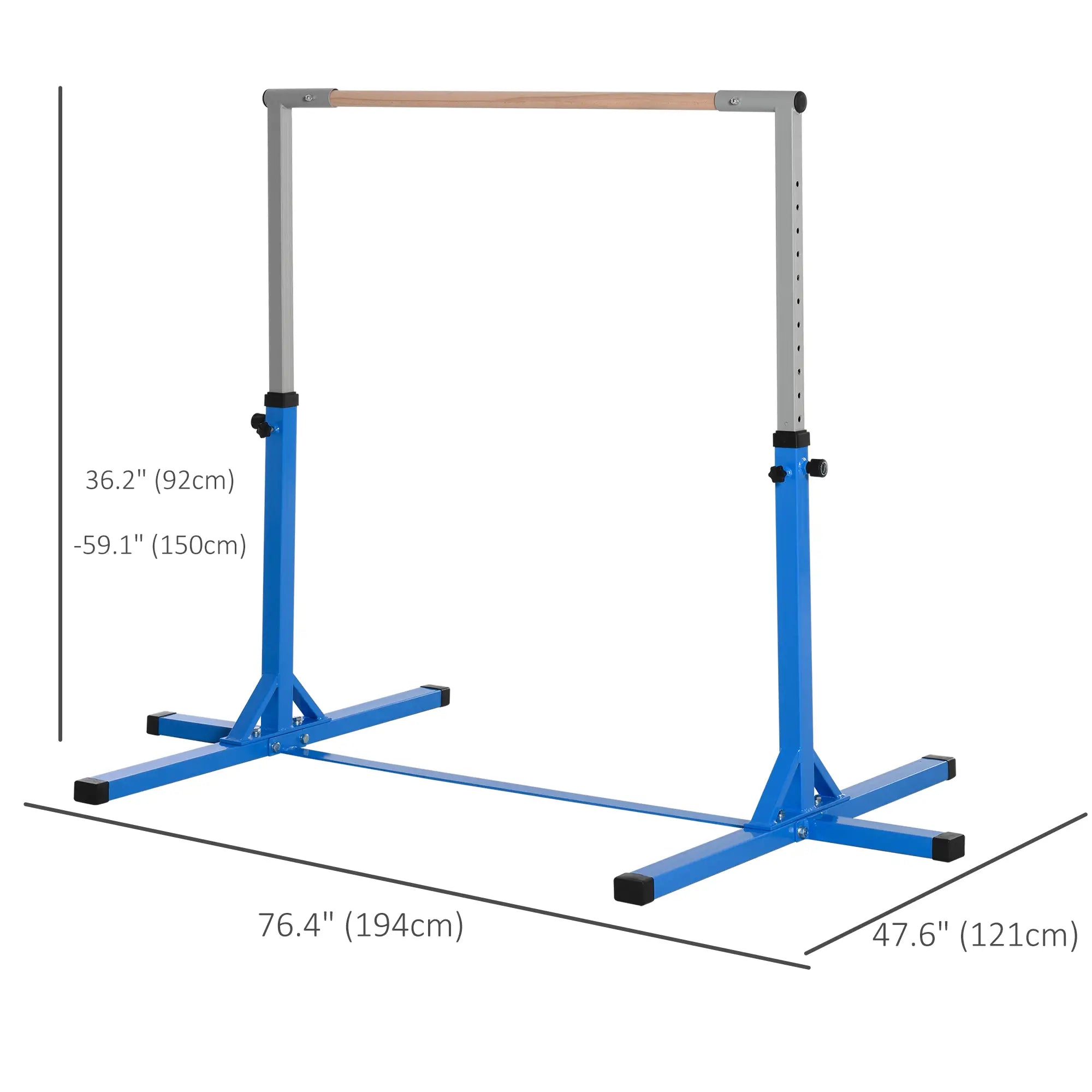 Kids Gymnastics Bar, 13-Level Adjustable Height, Blue Baby Gym & Playmats at Gallery Canada