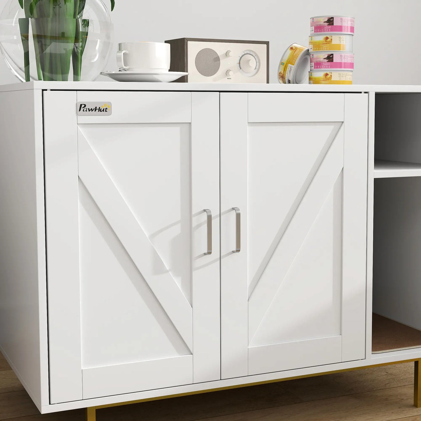 Cat Litter Box Enclosure with Scratching Pad, Storage, 31.5" x 20" x 24" Cat Litter Box Enclosures at Gallery Canada