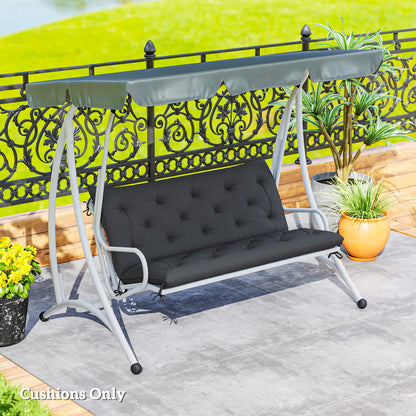 2 Seater Garden Bench Cushion, Thick Outdoor Non-Slip, 47" x 43" x 5", Black Patio Chair Cushions at Gallery Canada
