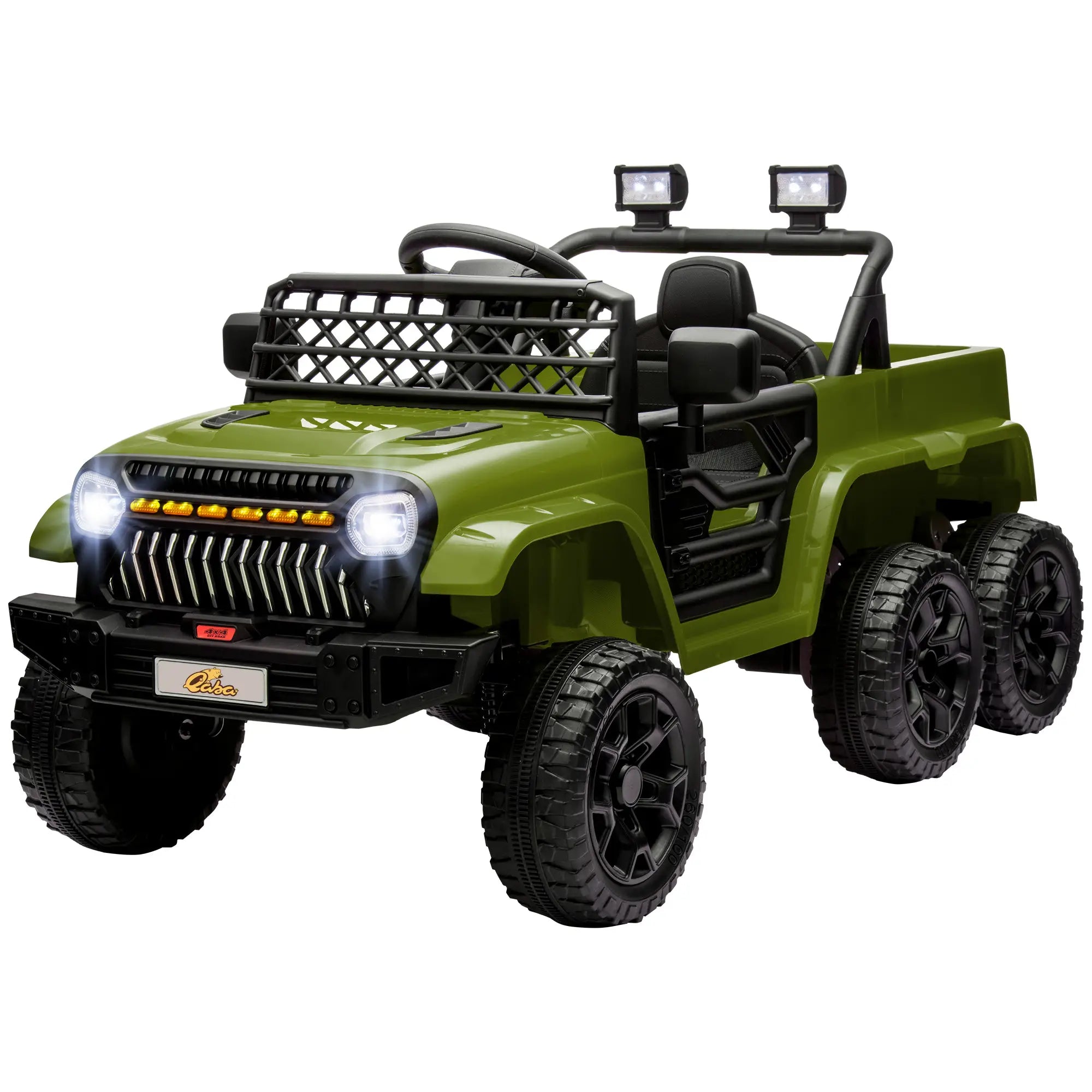 12V 4WD/2WD Kids Electric Car, Remote Control, Spring Suspension, Dark Green Electric Toy Cars Dark Green at Gallery Canada