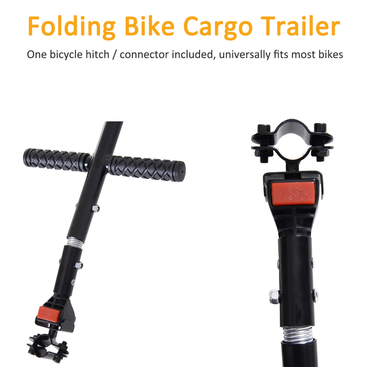 Folding Bicycle Cargo Trailer, Bike Cart Carrier, Hitch, Black Bike Cargo Trailers at Gallery Canada