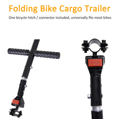 Folding Bicycle Cargo Trailer, Bike Cart Carrier, Hitch, Black Bike Cargo Trailers at Gallery Canada