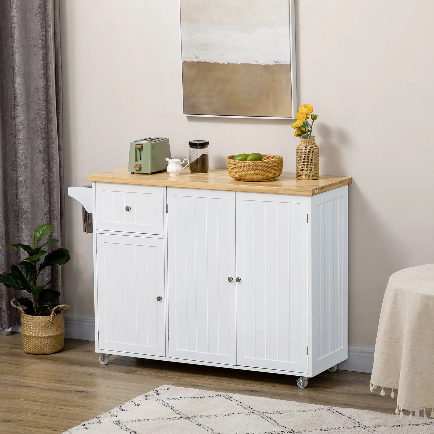 Rolling Kitchen Island with Storage, Drawer, Cabinets, Towel Rack Kitchen Islands & Kitchen Carts at Gallery Canada