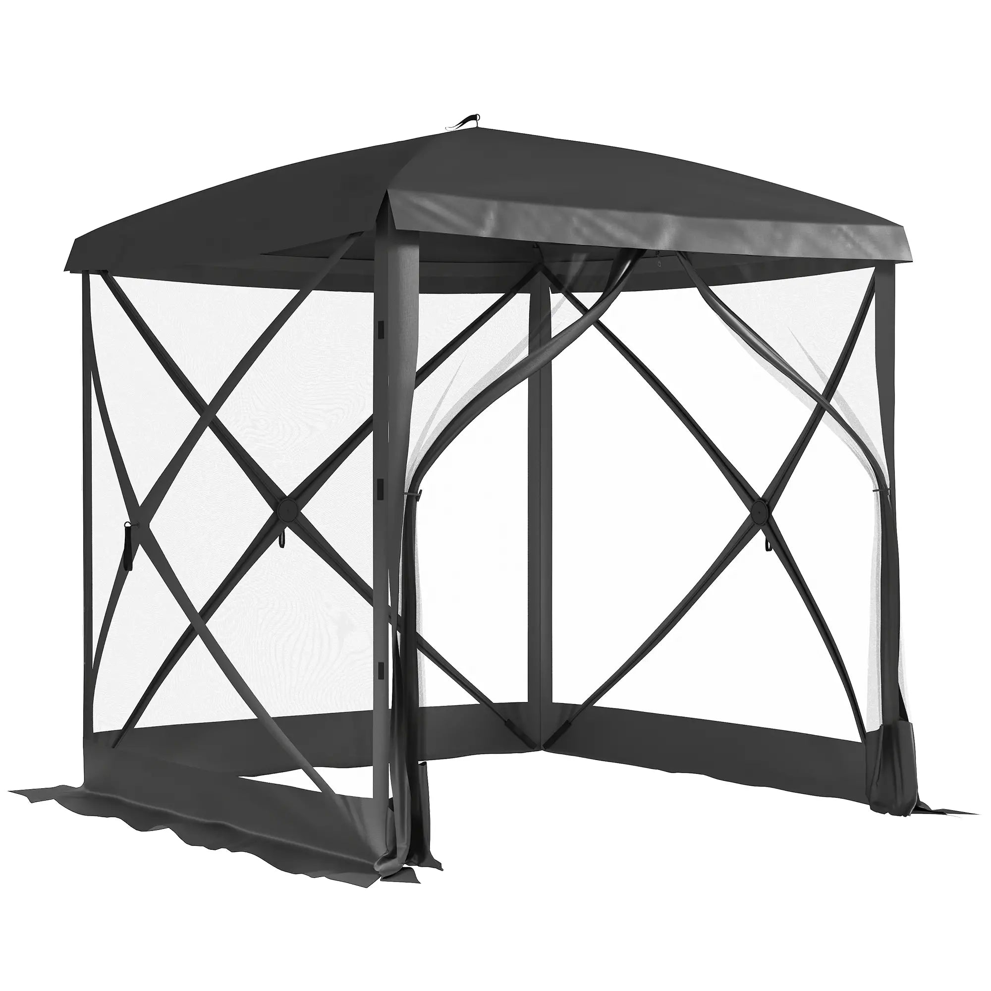 Pop-Up Tent, Foldable with Carry Bag, Zippered Door, Fits 3-4 People, Black Pop Up Canopies at Gallery Canada