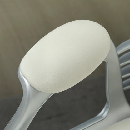 Vanity Office Chair, Velvet Computer Desk Chair with Swivel Wheels, Adjustable Height, Tilt Function, Off-White Task Chairs at Gallery Canada