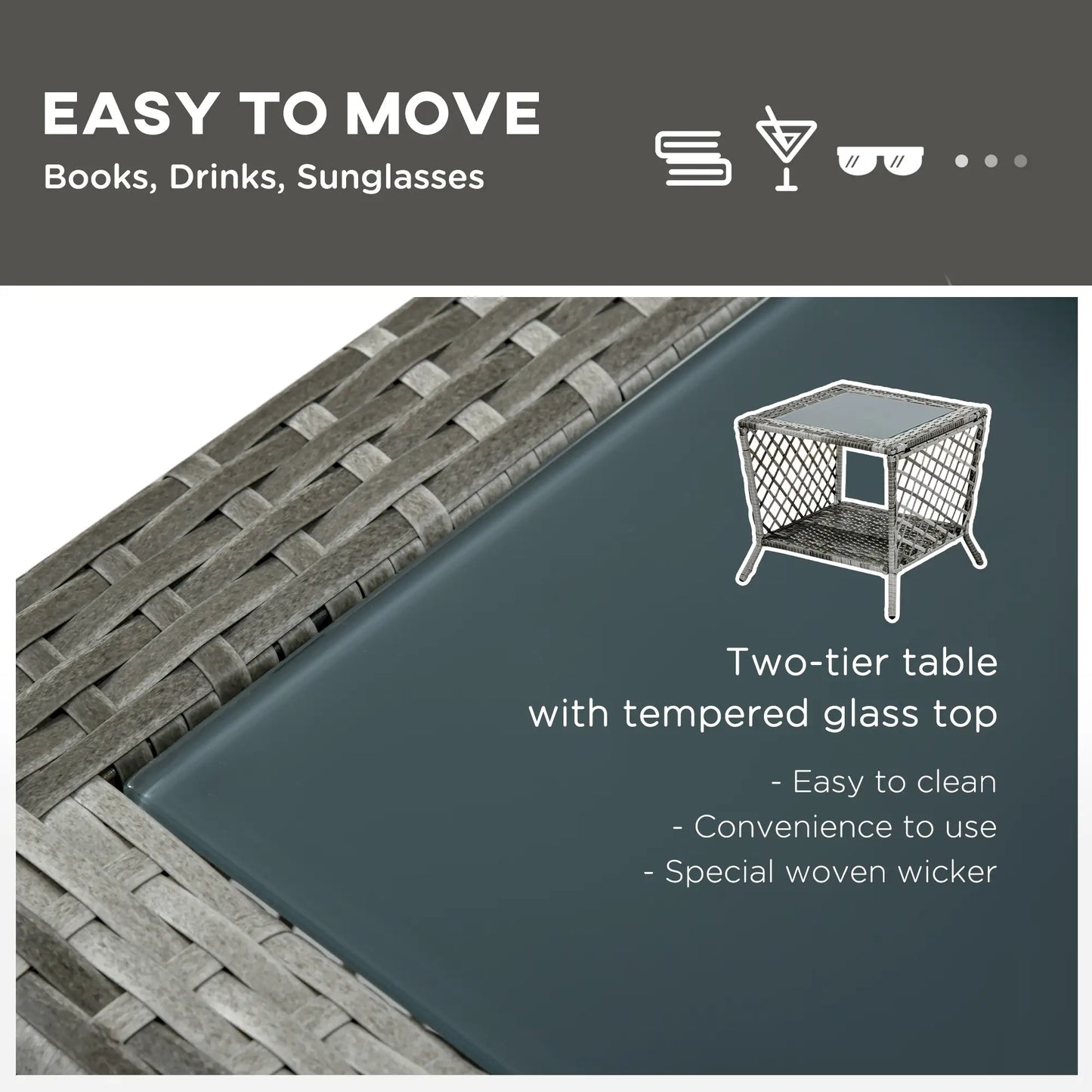 2-Piece Wicker Patio Lounge Set With Cushions, Outdoor PE Rattan Chaise Chair, Coffee Table, Cream White Chaise Loungers at Gallery Canada