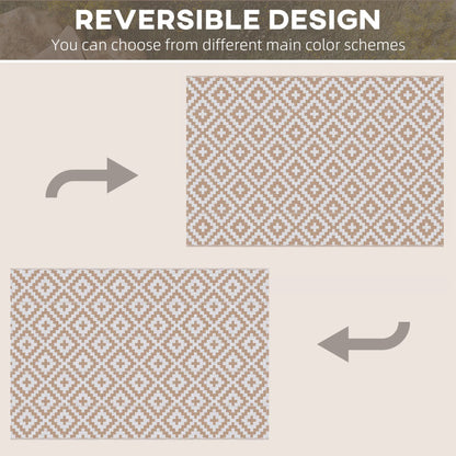 Reversible Outdoor RV Rug, Patio Floor Mat, 6' x 9', White, Coffee Garden Decor at Gallery Canada