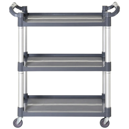 3-Tier Utility Cart, 3 Shelves, Rolling Storage Trolley, Silver Grey Kitchen Islands & Kitchen Carts at Gallery Canada