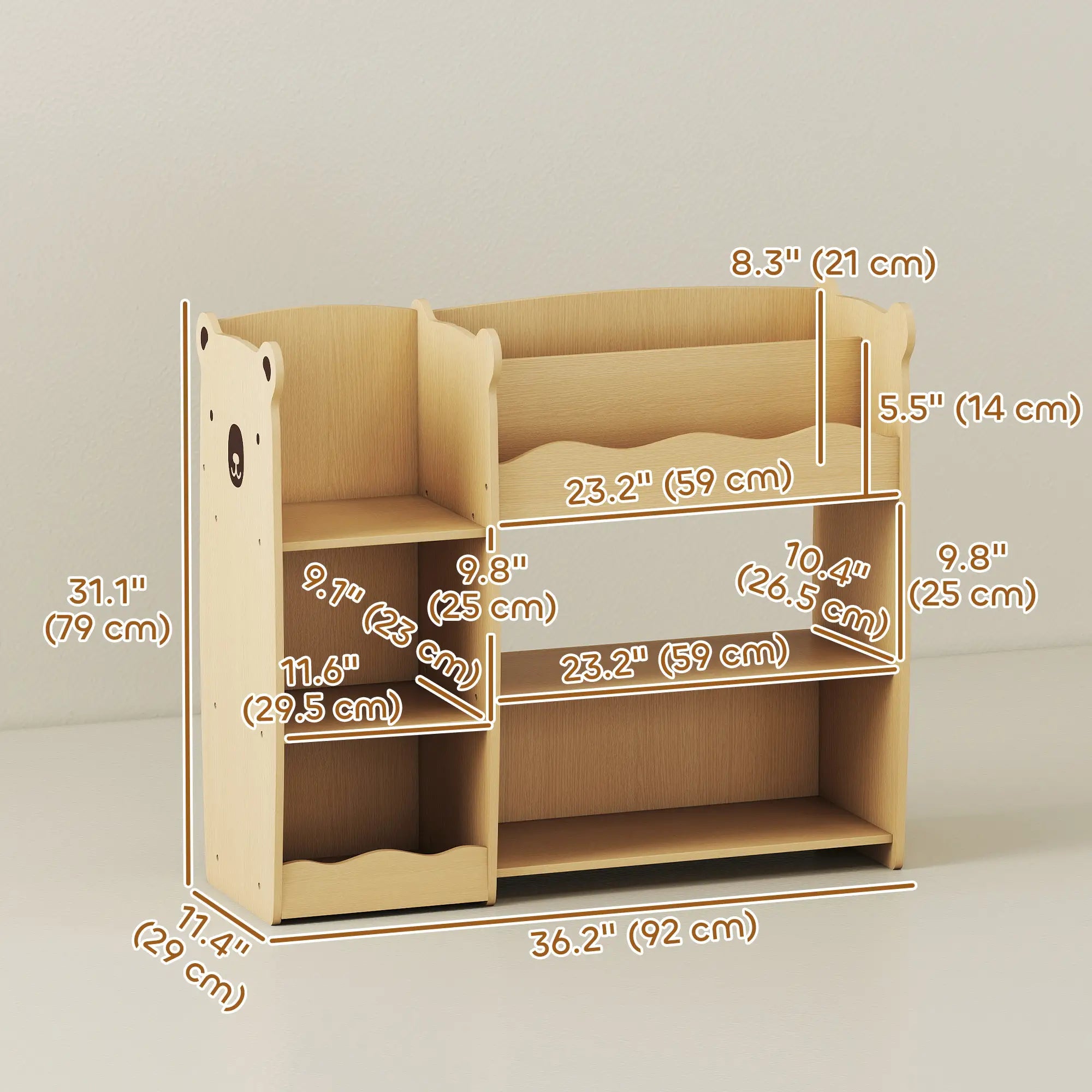 Kids Bookshelf Toy Storage Organizer, 3 Tier Montessori, Natural Bookshelves & Bookcases at Gallery Canada