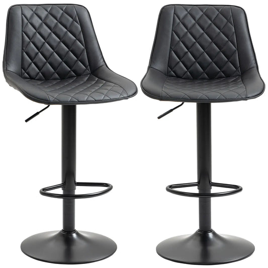 Swivel Counter Height Barstools, Set of 2, Adjustable Height, Black Bar Stools Black at Gallery Canada