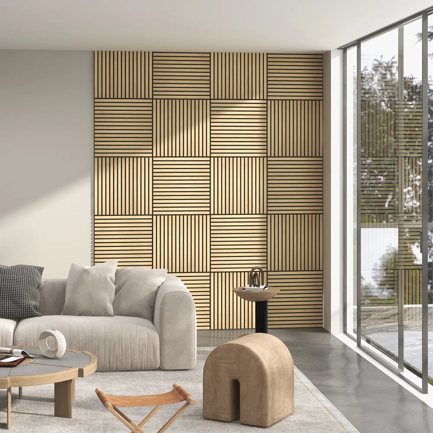 24x24 Wood Panels, 4 Pack Acoustic Panels, Sound Absorbing, Oak Home Accessories at Gallery Canada