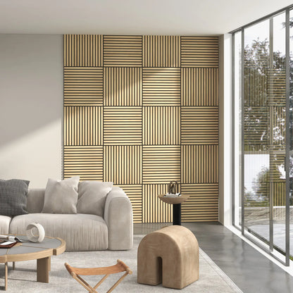 24x24 Wood Panels, 4 Pack Acoustic Panels, Sound Absorbing, Oak Home Accessories at Gallery Canada