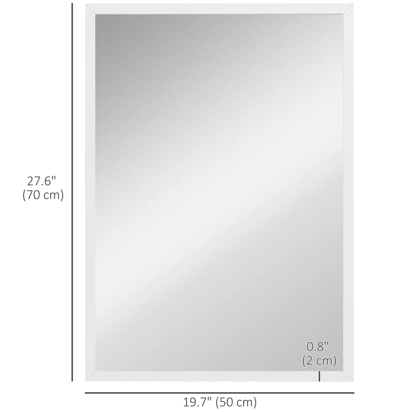 20" x 28" White Bathroom Mirror, Rectangular Wall Mirror for Living Room, White