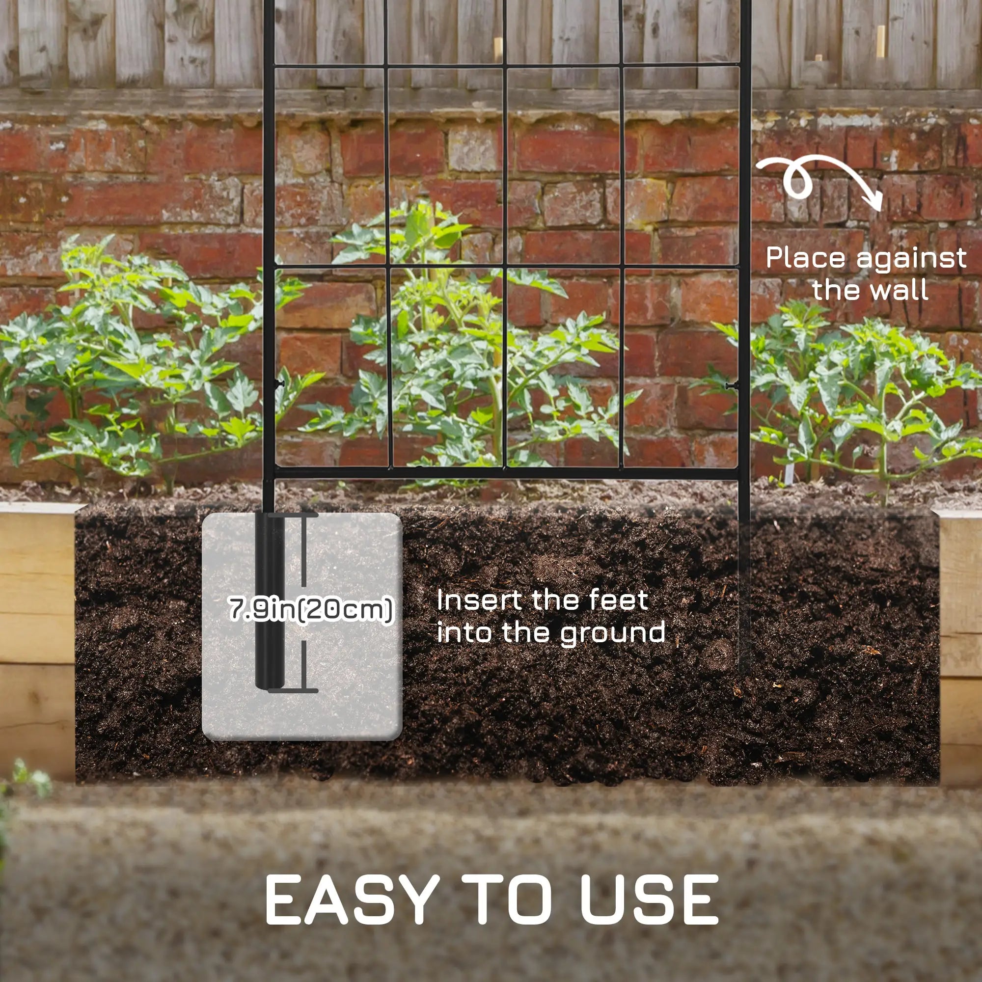 Metal Garden Trellis, Pack of 2, Arched Grid Panels, 20