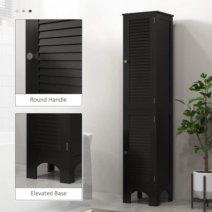 Narrow Tall Bathroom Storage Cabinet with Shelves, Doors, Black Bathroom Cabinets at Gallery Canada