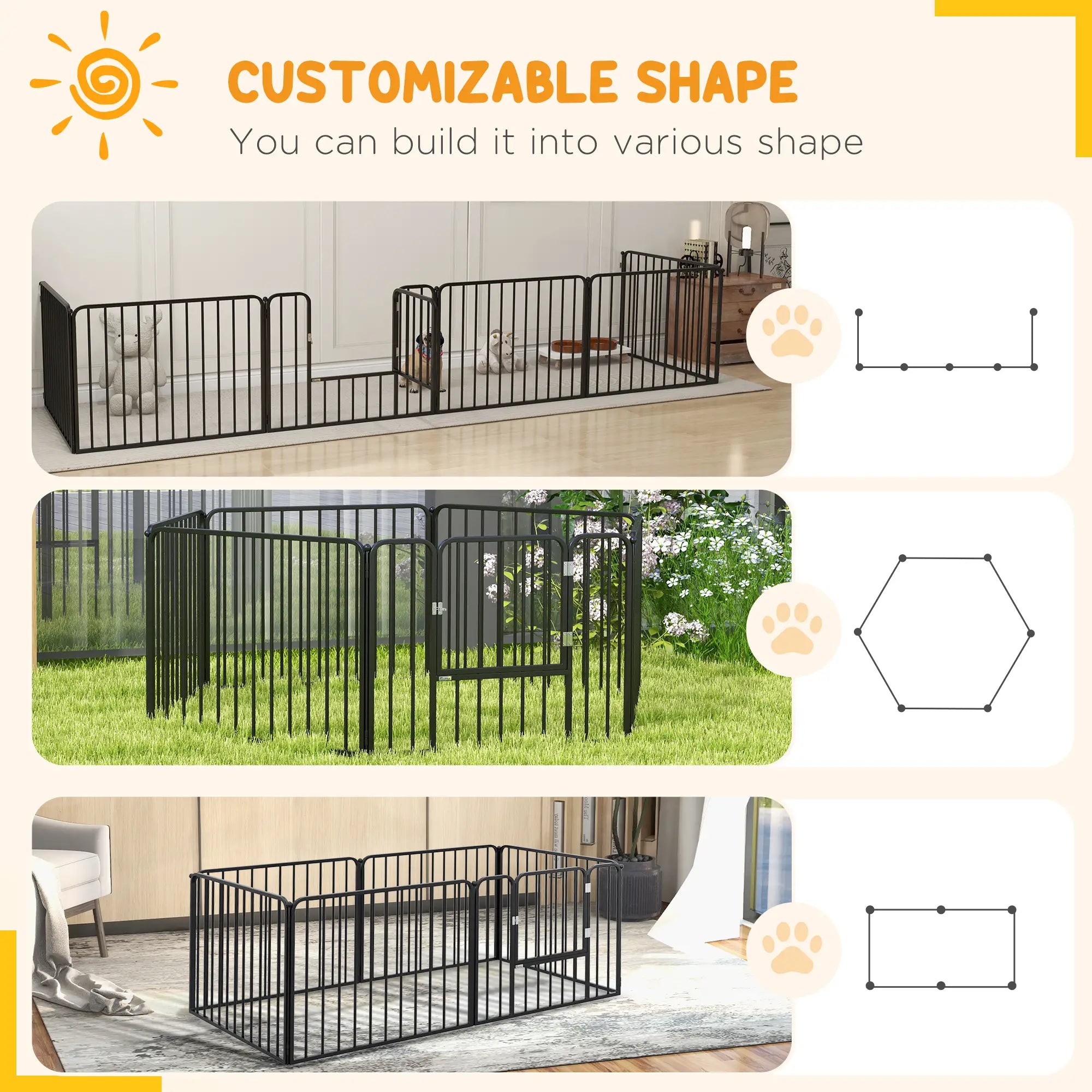 Outdoor Dog Fence, 6 Panels 24