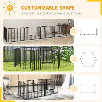 Outdoor Dog Fence, 6 Panels 24" Height, Steel Pet Exercise Pen Houses, Kennels & Pens at Gallery Canada