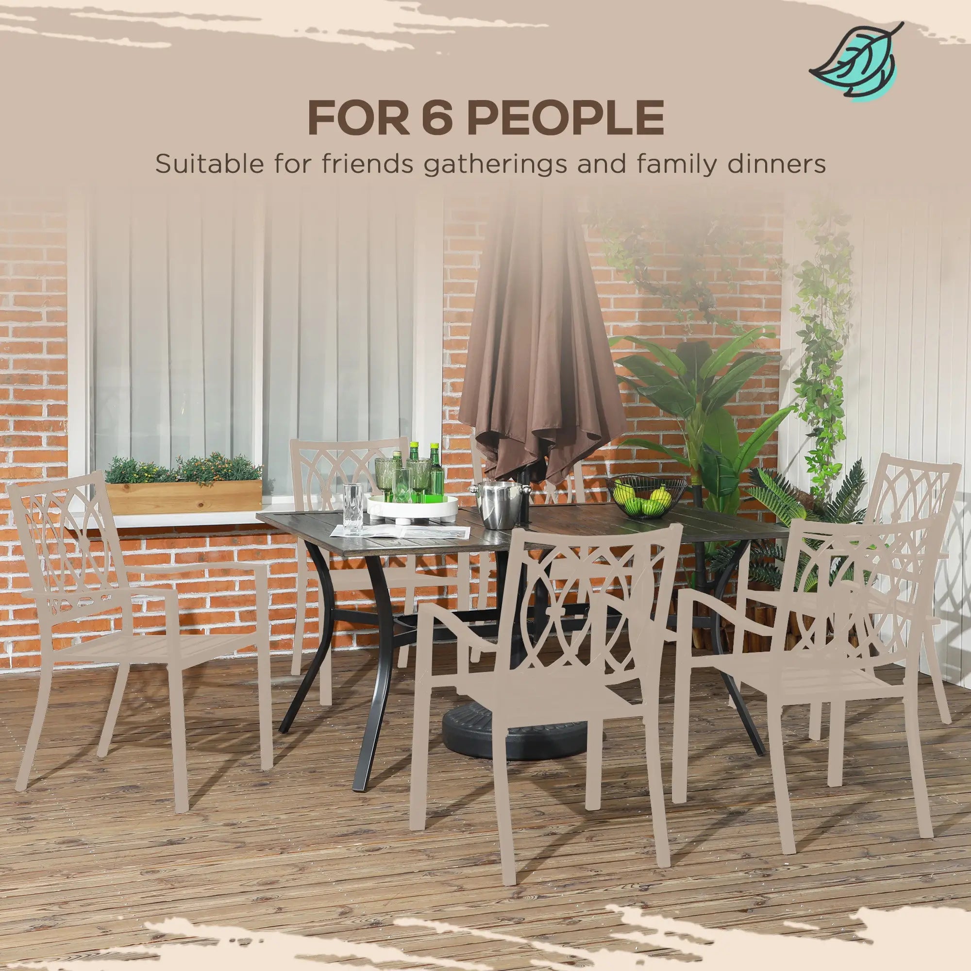 59 Inch Outdoor Dining Table, Steel Frame, Wood Grain, Brown Patio Dinning Tables at Gallery Canada