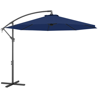 10' Deluxe Patio Umbrella, Banana Hanging Offset Sunshade, Navy Blue Offset Cantilever Umbrellas at Gallery Canada