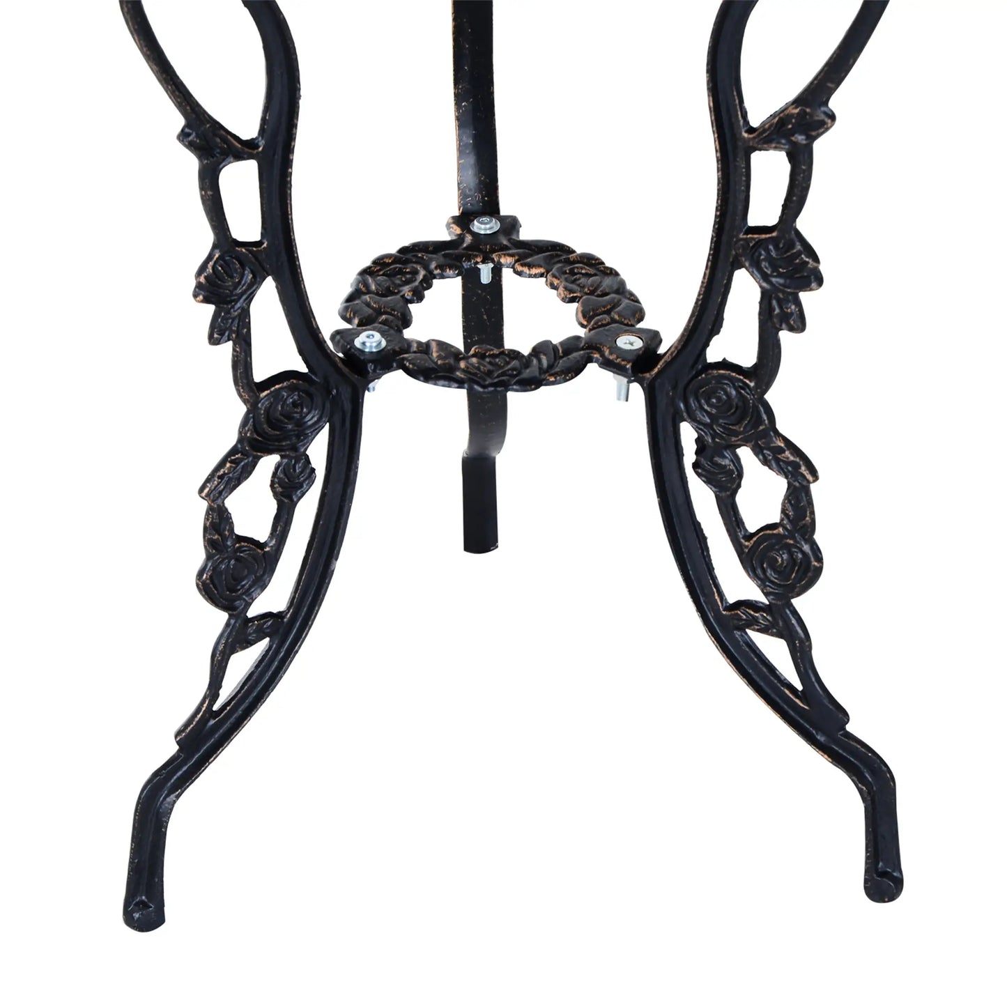 3 Pc Aluminum Bistro Set, Outdoor Patio Table and Chairs, Floral, Bronze Bistro Sets at Gallery Canada