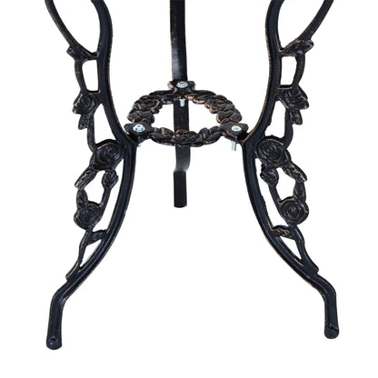 3 Pc Aluminum Bistro Set, Outdoor Patio Table and Chairs, Floral, Bronze Bistro Sets at Gallery Canada