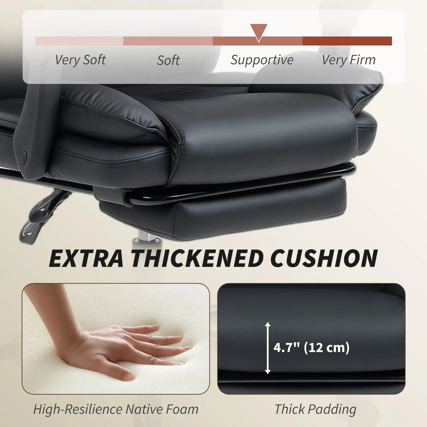 Reclining Office Chair, Executive Desk Chair, Headrest, Footrest, Black Executive & Manager Chairs at Gallery Canada