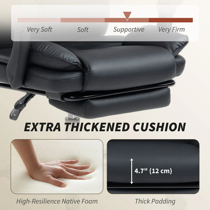 Reclining Office Chair, Executive Desk Chair, Headrest, Footrest, Black Executive & Manager Chairs at Gallery Canada