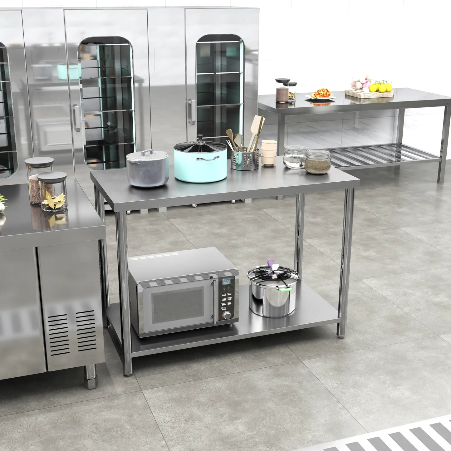 Stainless Steel Workbench, 24"x47"x34", Heavy Duty with Shelf Office Desks & Work Stations at Gallery Canada