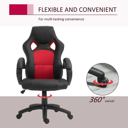Racing Gaming Chair, Swivel Wheels, Padded Headrest, Tilt Function, Red Video Game Chairs at Gallery Canada