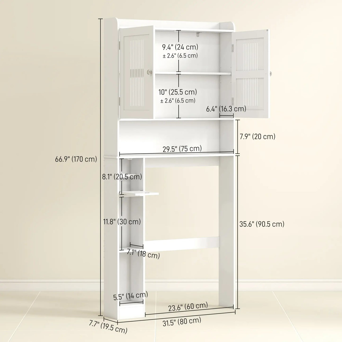 Over Toilet Storage Cabinet, Adjustable Shelf, Toilet Paper Holder Bathroom Cabinets at Gallery Canada