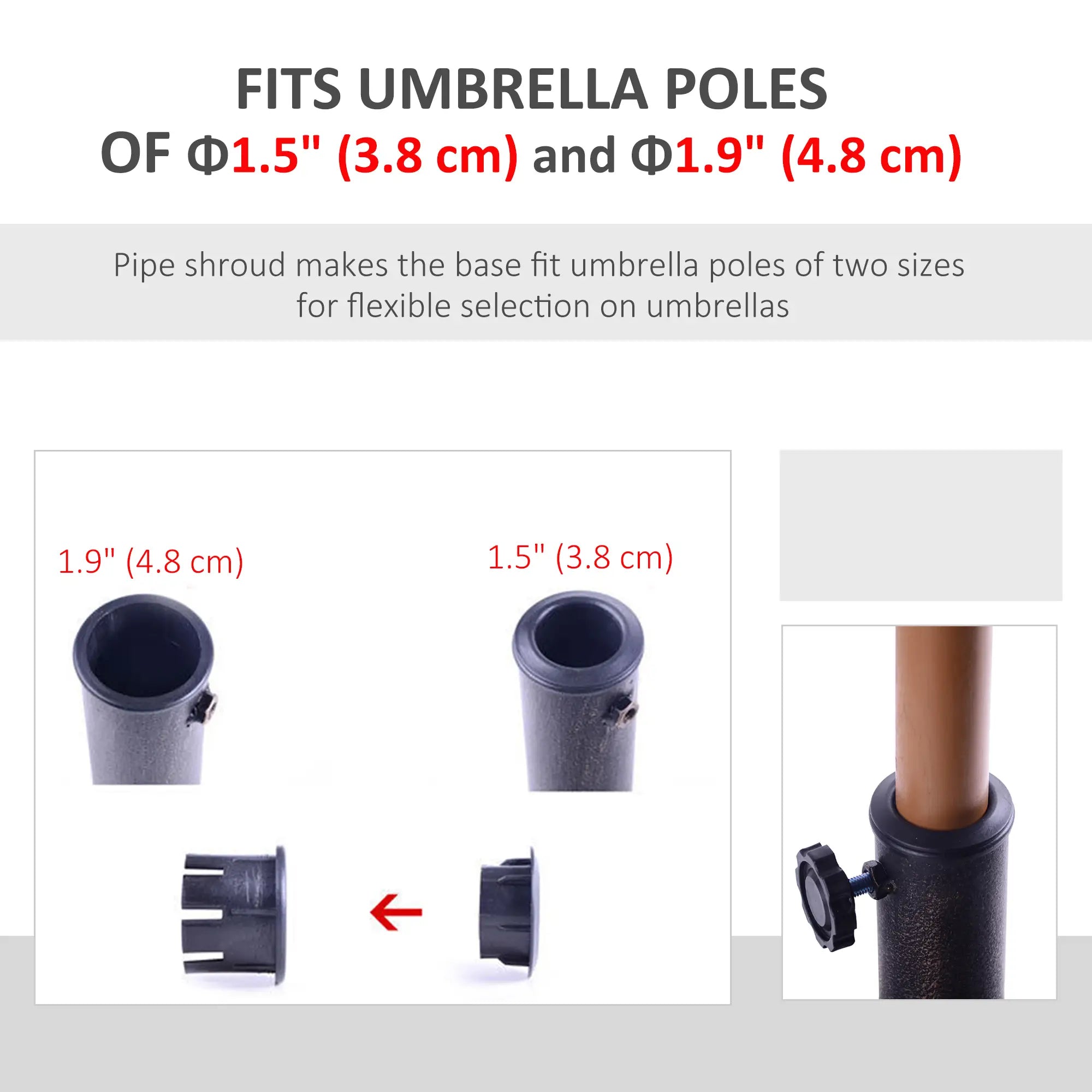 Resin Round Patio Umbrella Stand Base, Coated Pole, Bronze Umbrella Bases at Gallery Canada