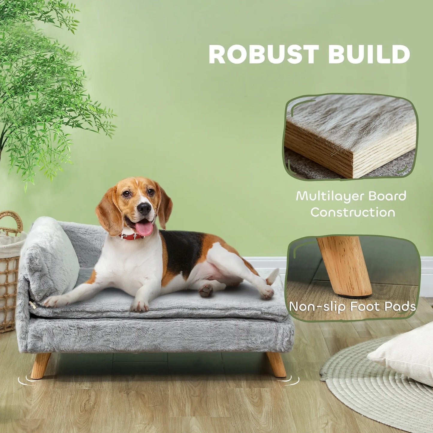 Dog Sofa Bed for Medium Pets, Removable Washable Cover, Light Grey Dog Sofas at Gallery Canada
