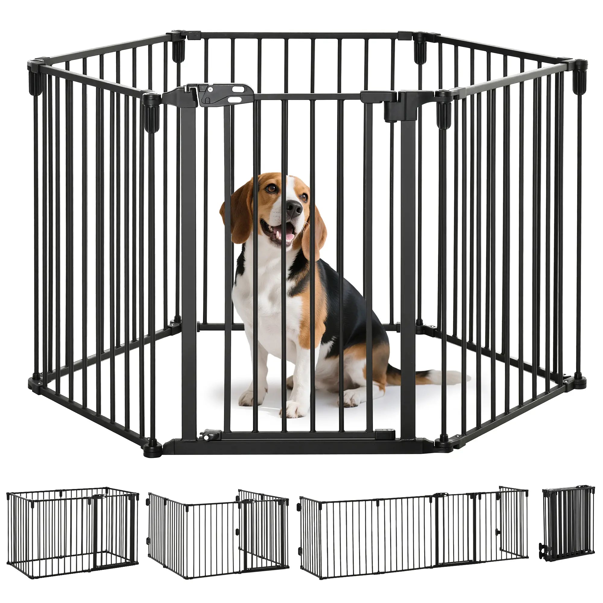 6-Panel Dog Safety Gate, Steel Fence, Black Houses, Kennels & Pens at Gallery Canada
