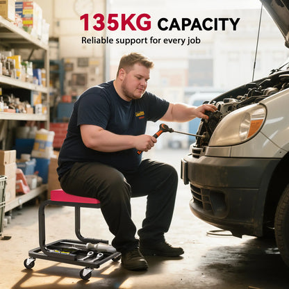 Rolling Mechanic Stool, 300 LBS Capacity Garage Stool with 2" Wheels, 360° Swivel Creeper Seat for Home Car Auto Automotive at Gallery Canada