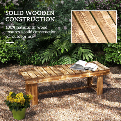 Outdoor Garden Bench, Backless Patio Stool, 43.25" x 15" x 13.75", Carbonized Outdoor Benches at Gallery Canada