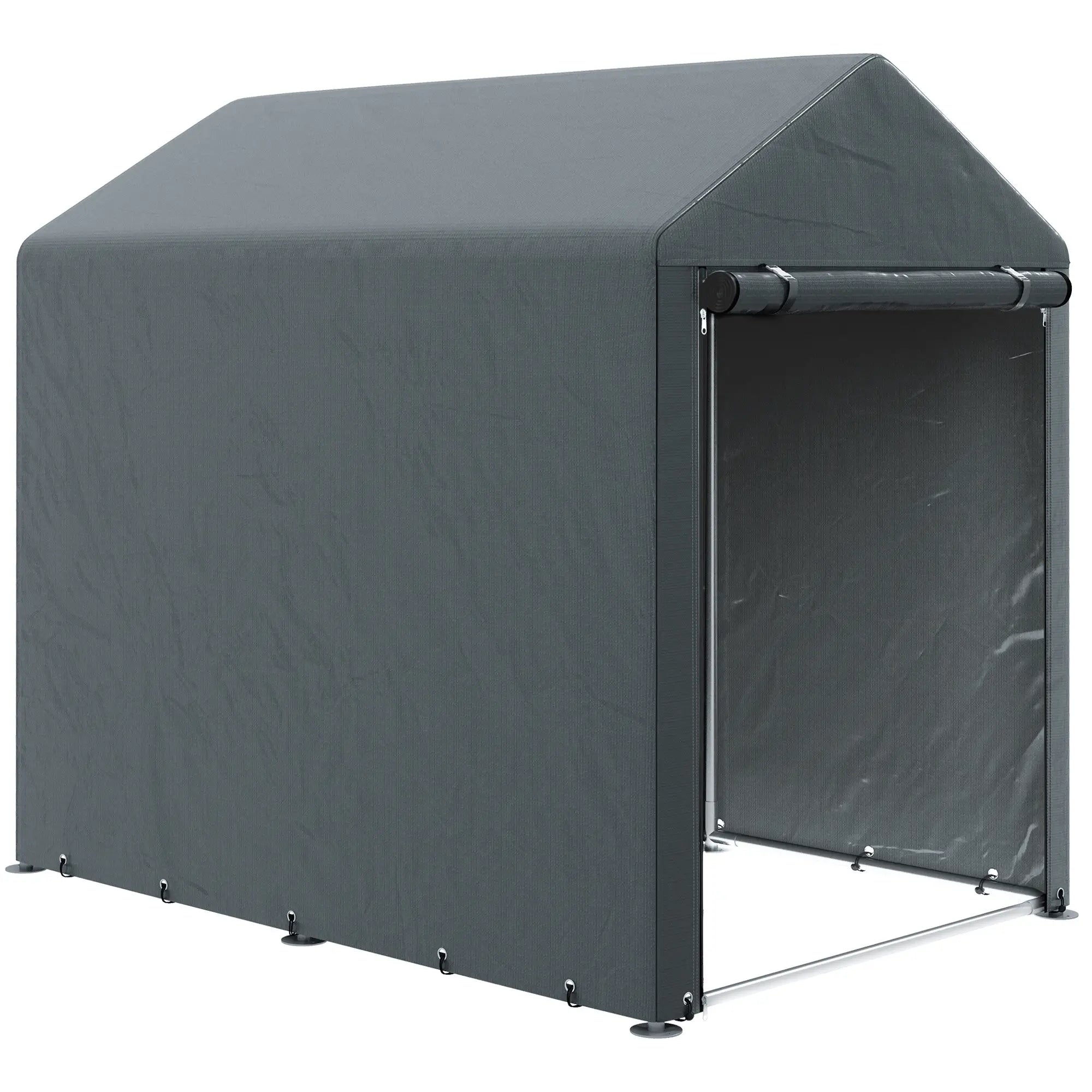 Bike Storage Shed, Motorcycle Shelter, Galvanized Steel, 4x6 Ft, Green Sheds at Gallery Canada