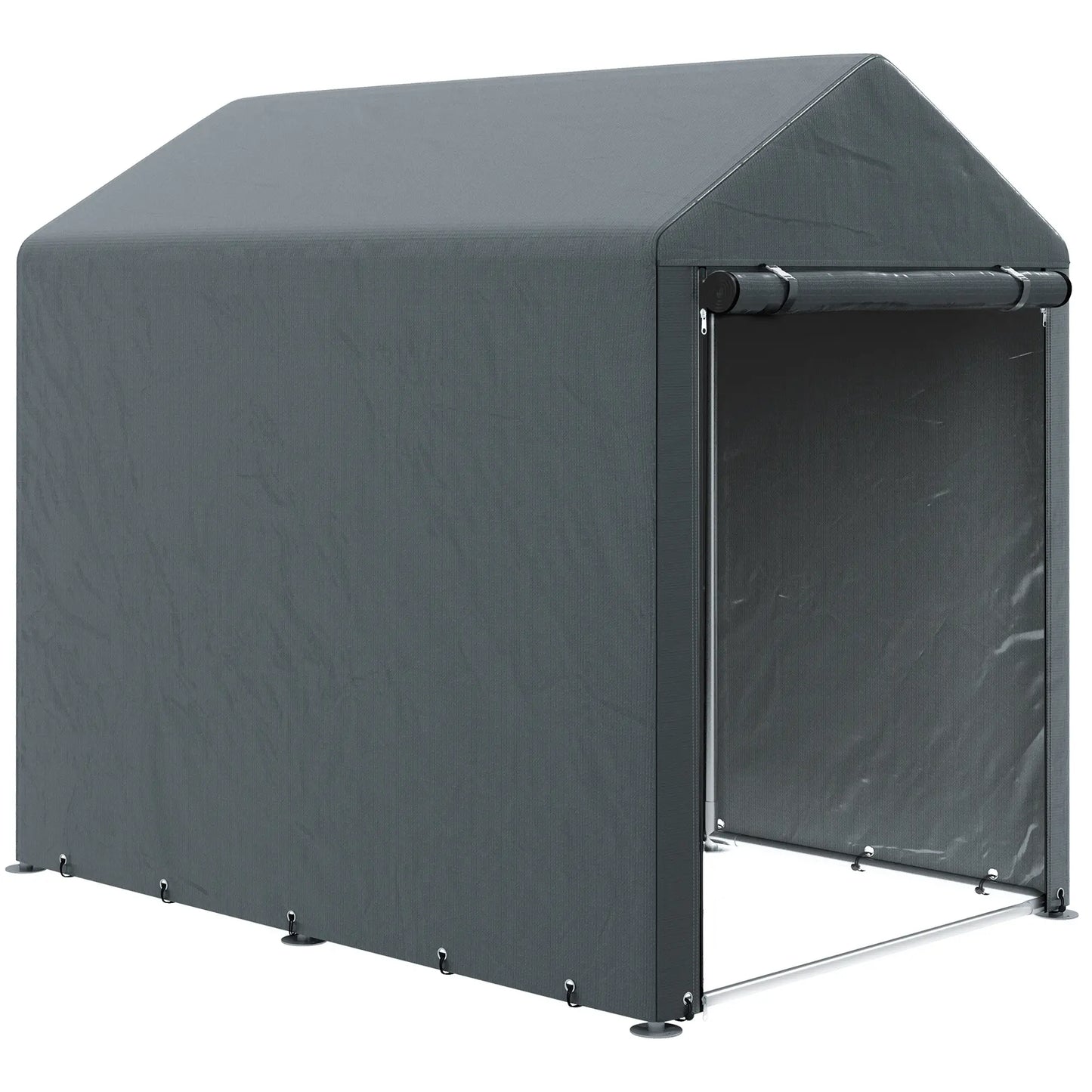 Bike Storage Shed, Motorcycle Shelter, Galvanized Steel, 4x6 Ft, Green Sheds at Gallery Canada