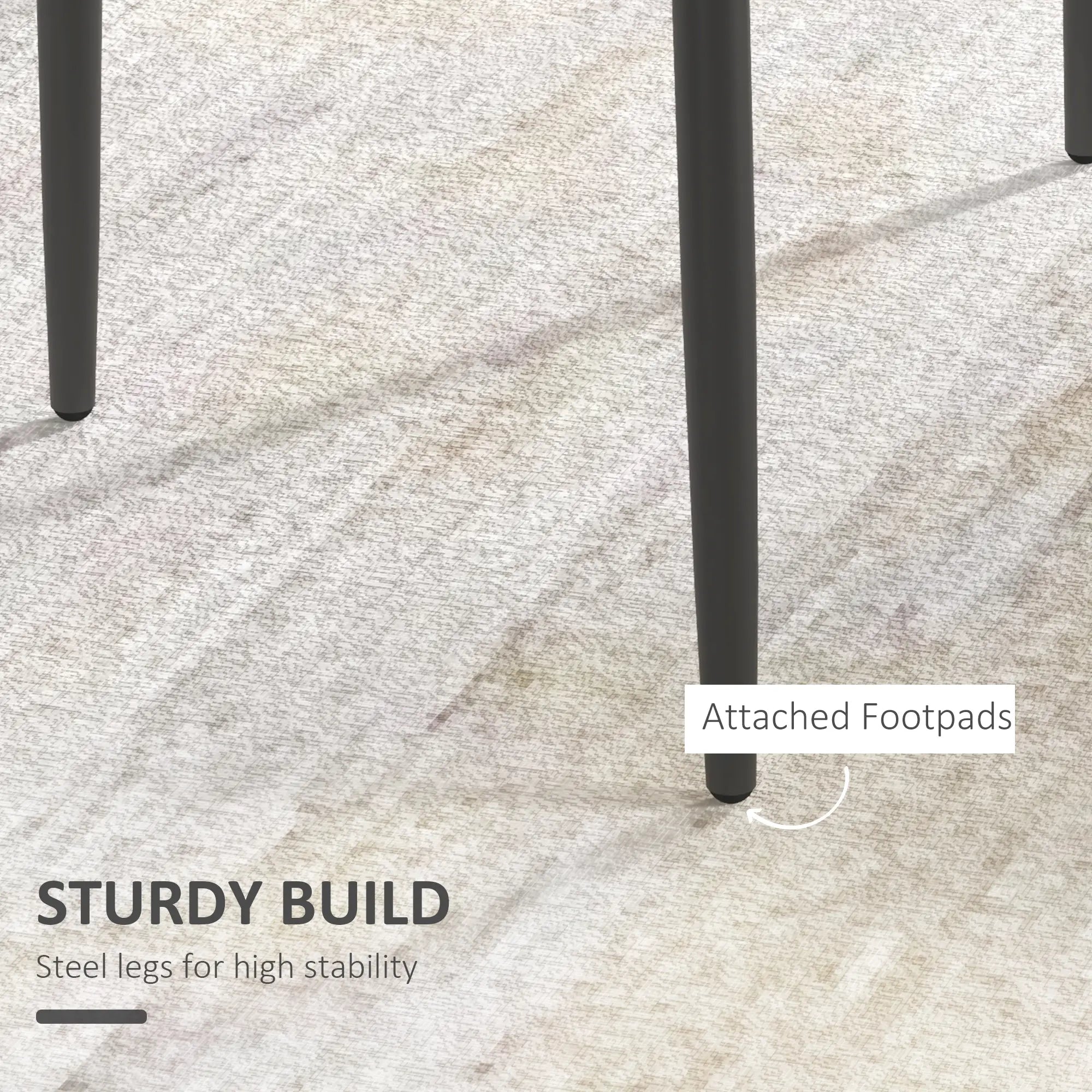 Modern Dining Chairs, Set of 4, High Back PU Leather, Metal Legs, Grey Bar Stools at Gallery Canada