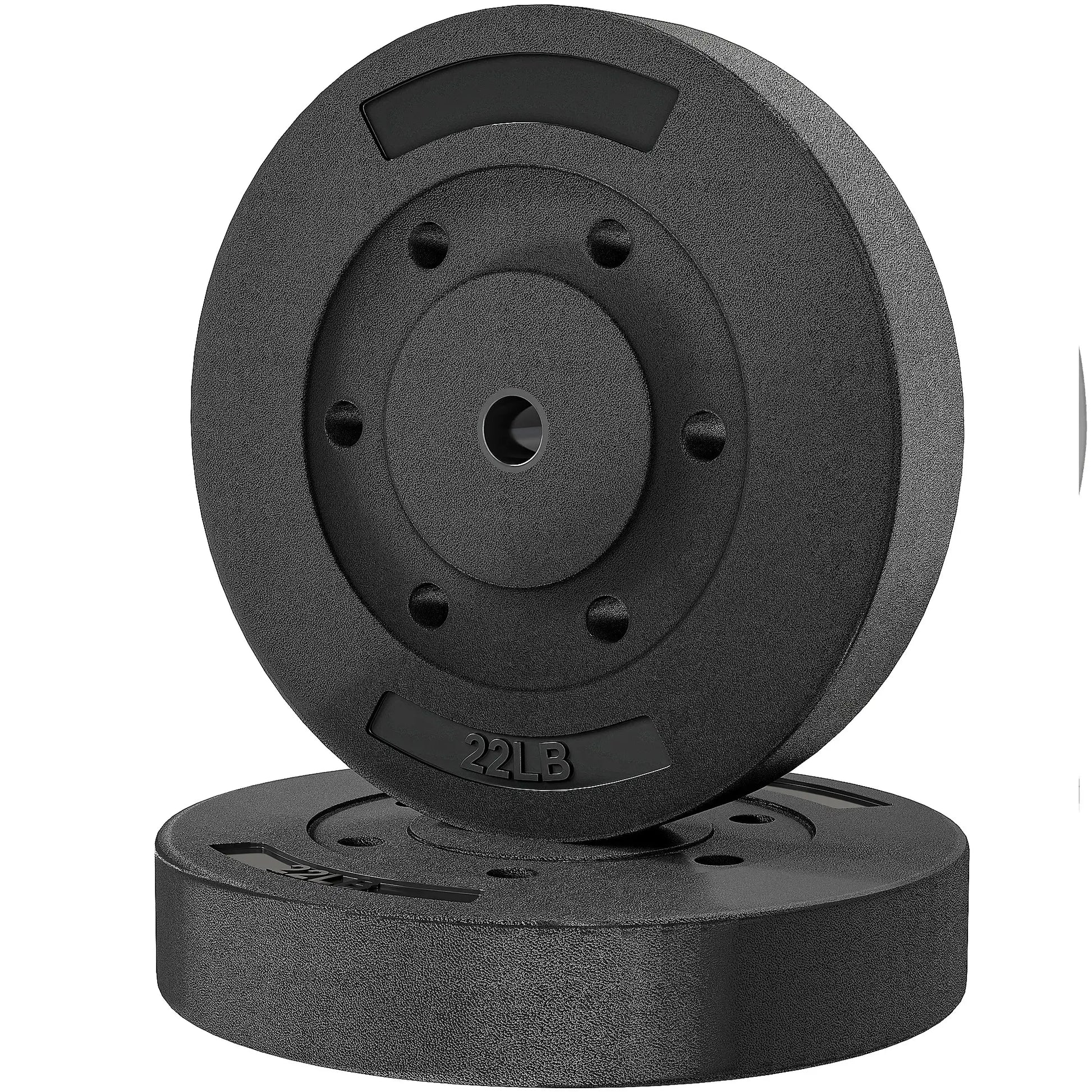 Weight Plates Set, 1-Inch Barbell Weight Set, 2 x 22 lbs Dumbbells & Barbells Black at Gallery Canada