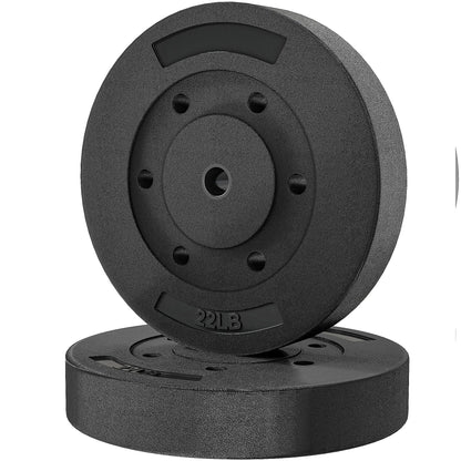 Weight Plates Set, 1-Inch Barbell Weight Set, 2 x 22 lbs Dumbbells & Barbells Black at Gallery Canada