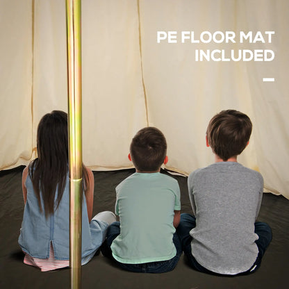 16.4' Large Family Teepee Tent, Canvas Camp Shelter, Beige Camping Tents at Gallery Canada