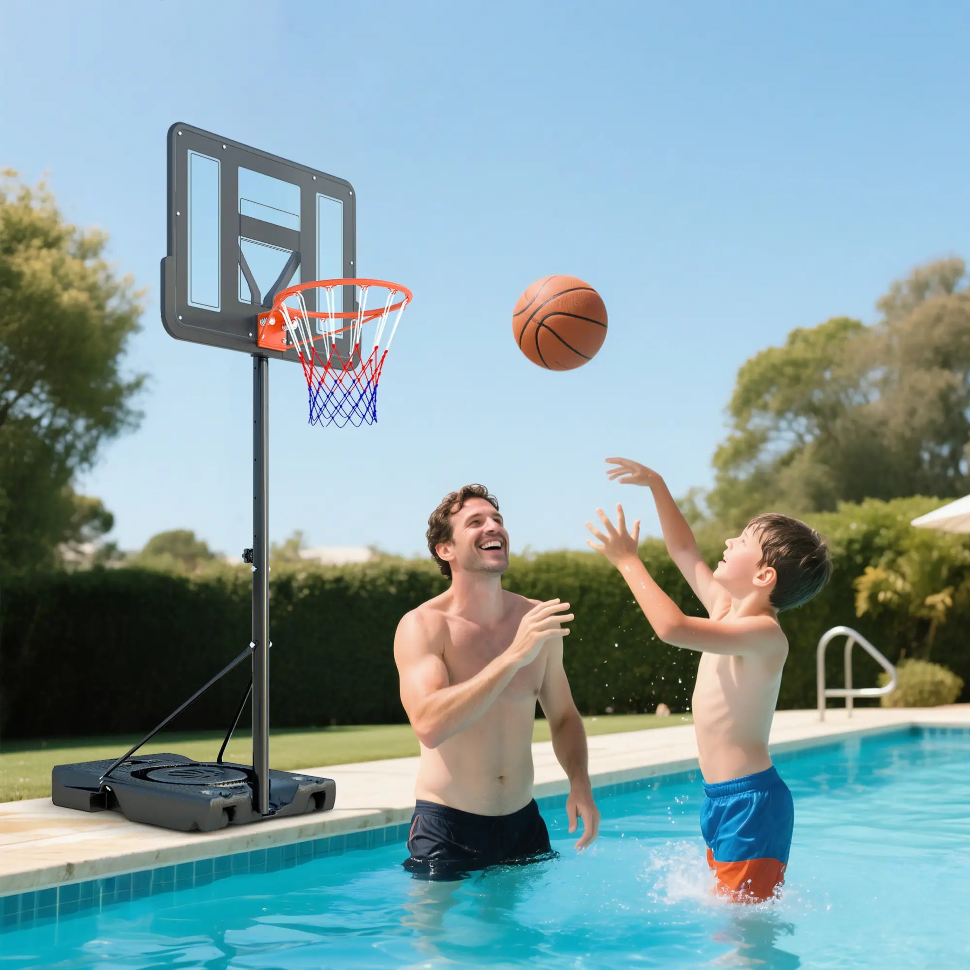 Portable Basketball Hoop, 4.6-10ft with Wheels, 43" Backboard, for Teenagers Youth Adults Basketball at Gallery Canada