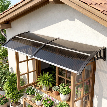 77.2 x 29.5 in Modern Polycarbonate Window Awning, Black Door Awnings at Gallery Canada