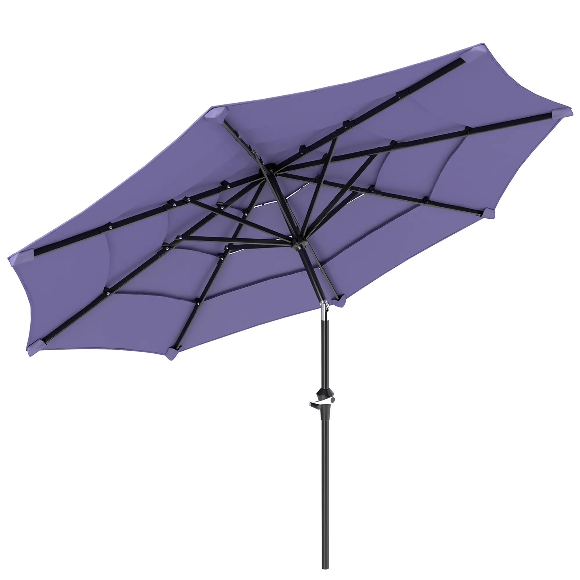 10.7FT Patio Umbrella, 8 Ribs, Crank, Push Button Tilt, Purple Sun Umbrellas at Gallery Canada