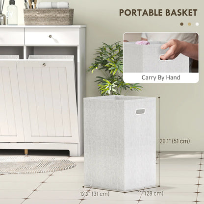 Laundry Cabinet, Tilt Out Hamper with 2 Baskets, 2 Drawers, White Bathroom Cabinets at Gallery Canada