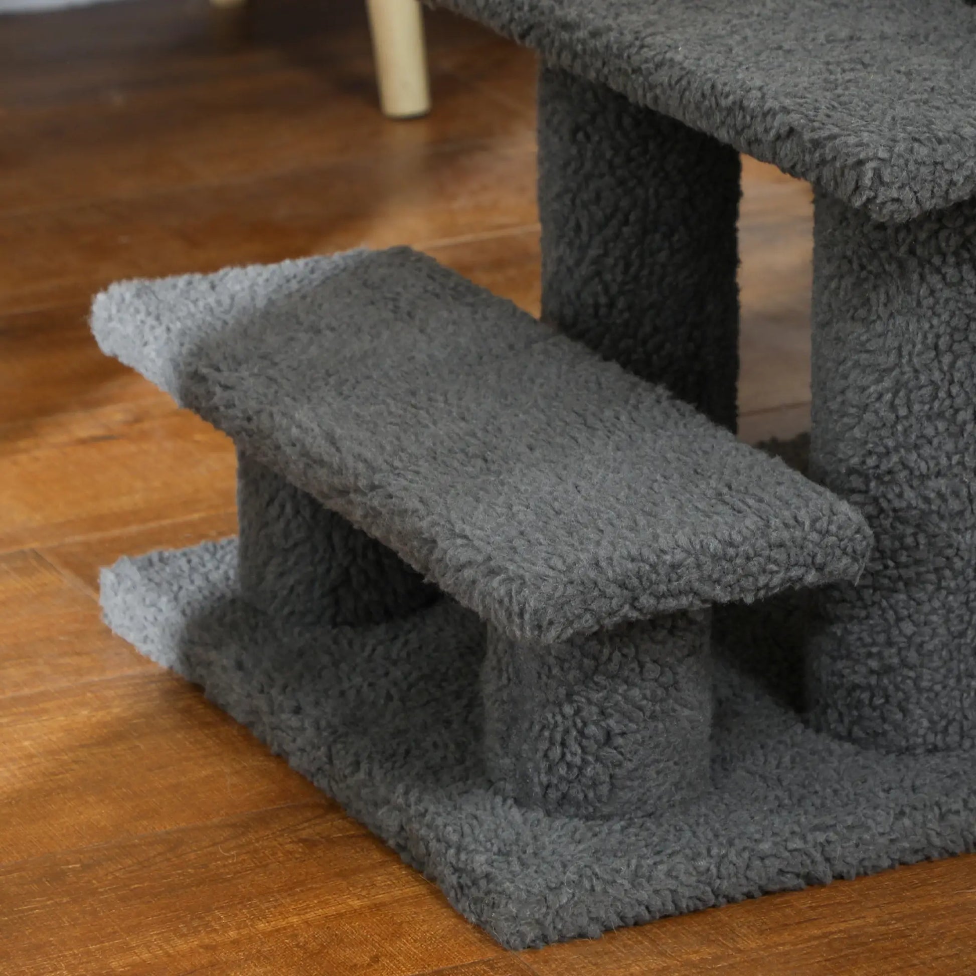 23.5" 4 Tier Pet Stairs, Dog Cat Step, Scratch Post Furniture, Dark Grey Cat Trees at Gallery Canada