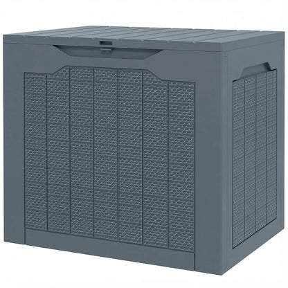 30 Gallon Resin Deck Box, Outdoor Storage Container Light Grey, Light Grey Deck Box & Outdoor Storage Light Gray at Gallery Canada