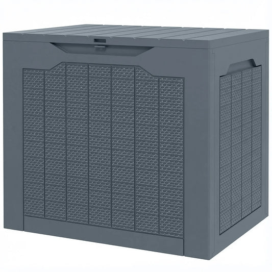 30 Gallon Resin Deck Box, Outdoor Storage Container Light Grey, Light Grey Deck Box & Outdoor Storage Light Gray at Gallery Canada