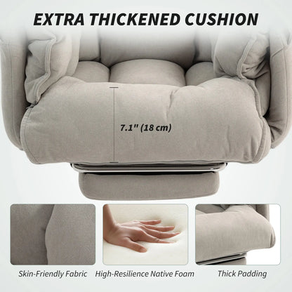 High Back Office Chair, Reclining with Footrest, High Resilience Foam, Swivel Wheels, Light Grey Executive & Manager Chairs at Gallery Canada