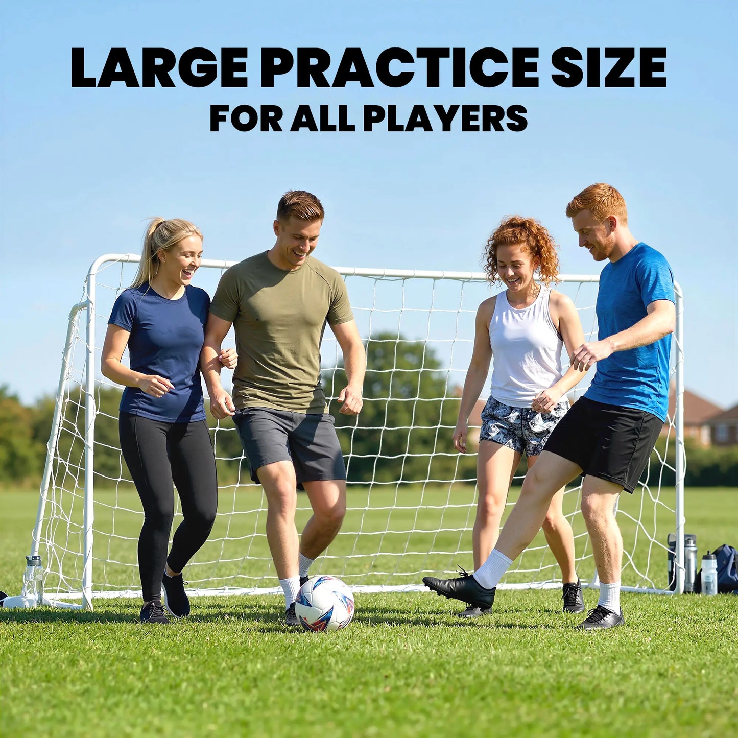 8 X 5Ft Soccer Goal, Portable Practice Net With Nylon Mesh & Steel Frame, Black Soccer at Gallery Canada